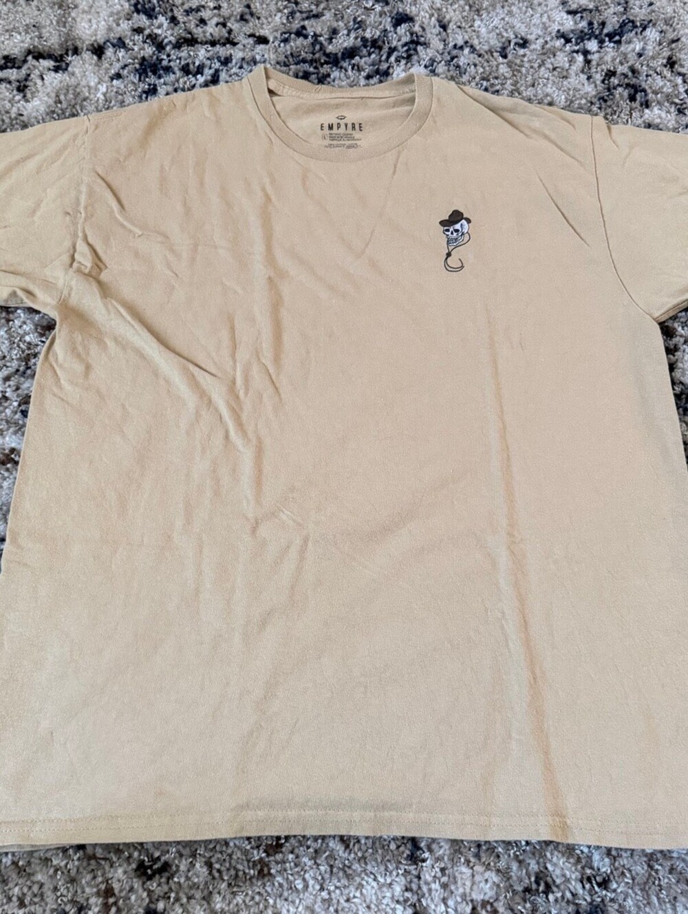 Empyre Skull Cowboy Hat Lasso Graphic Tee L Tan